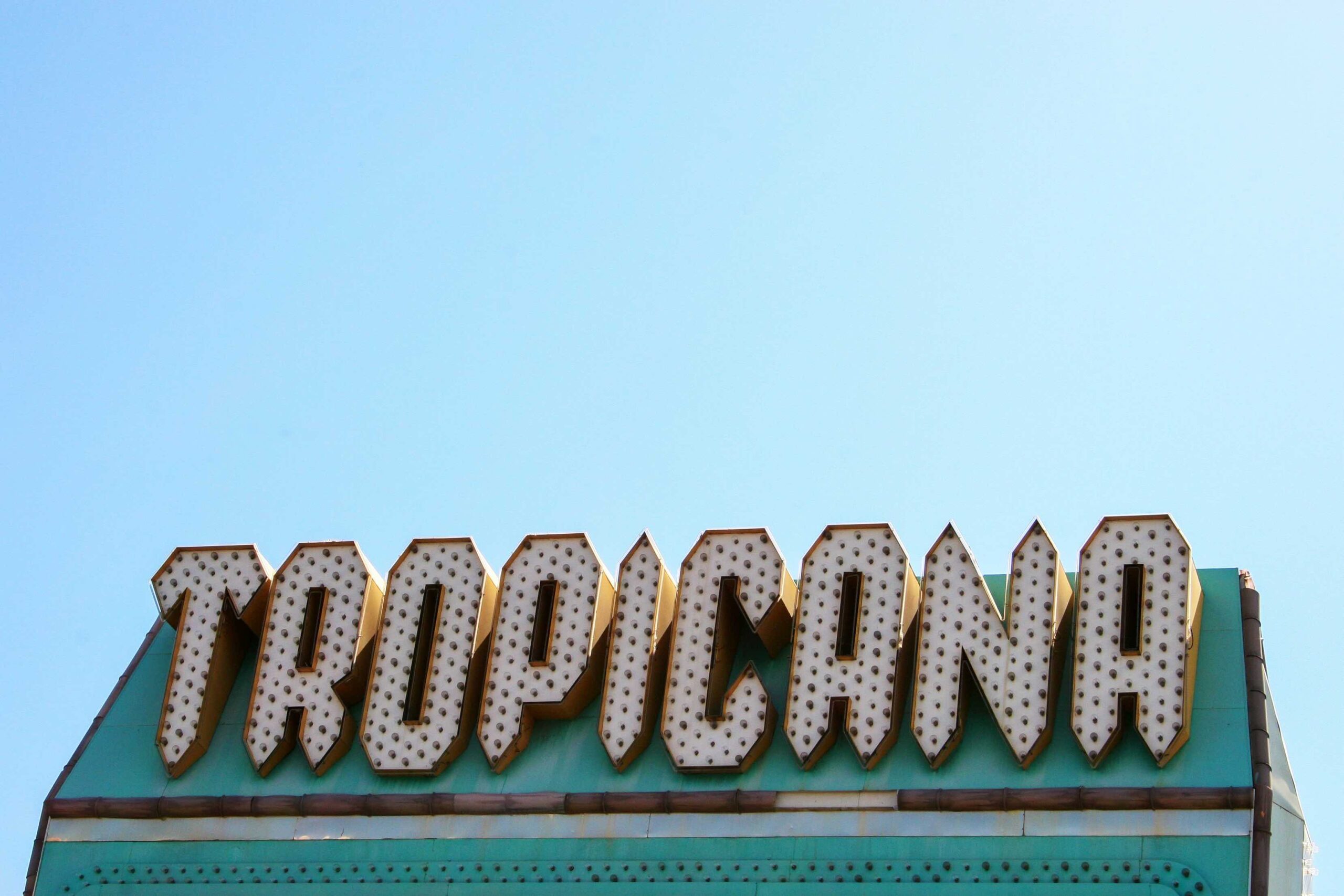 Close-up off Tropicana Las Vegas hotel and casino