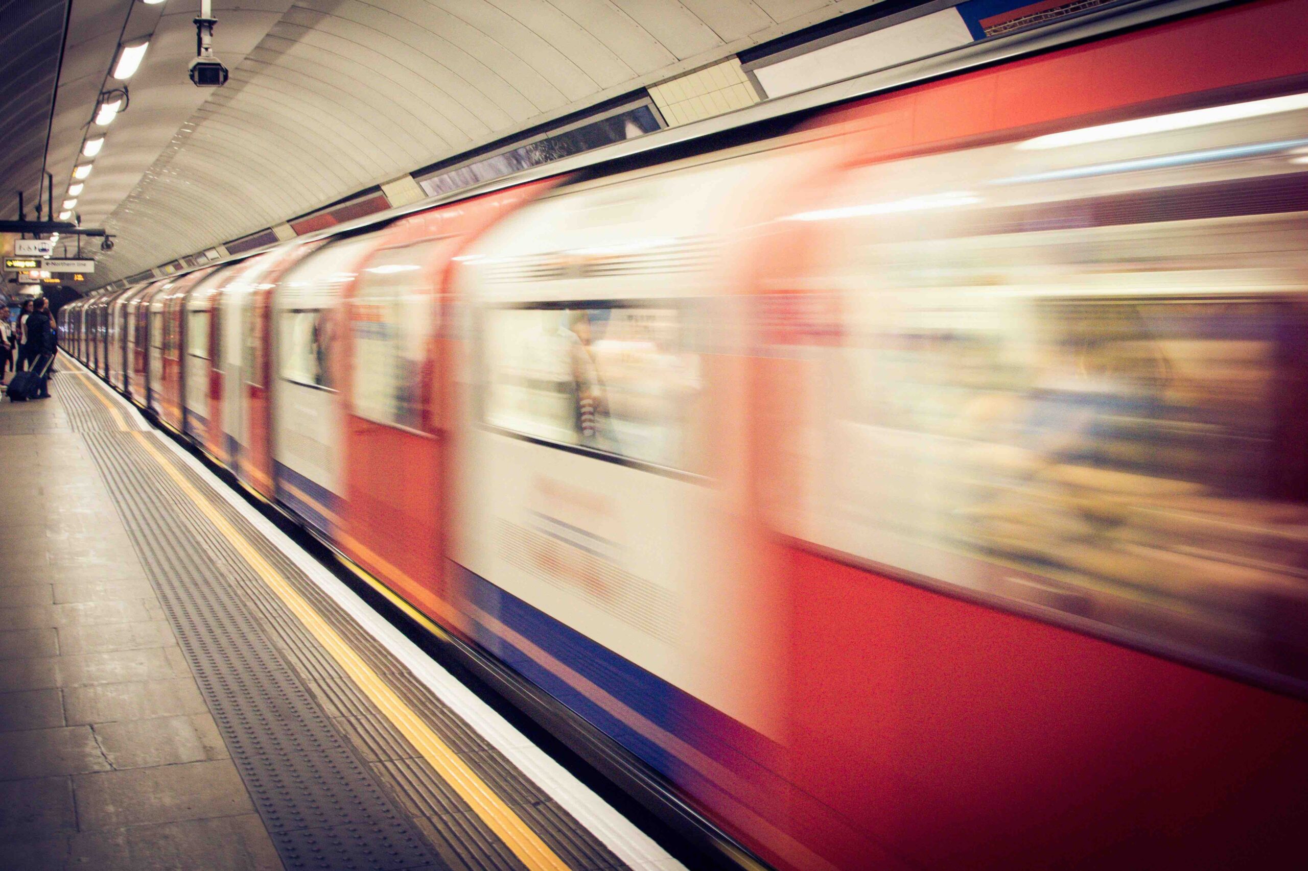 London Underground tube in motion